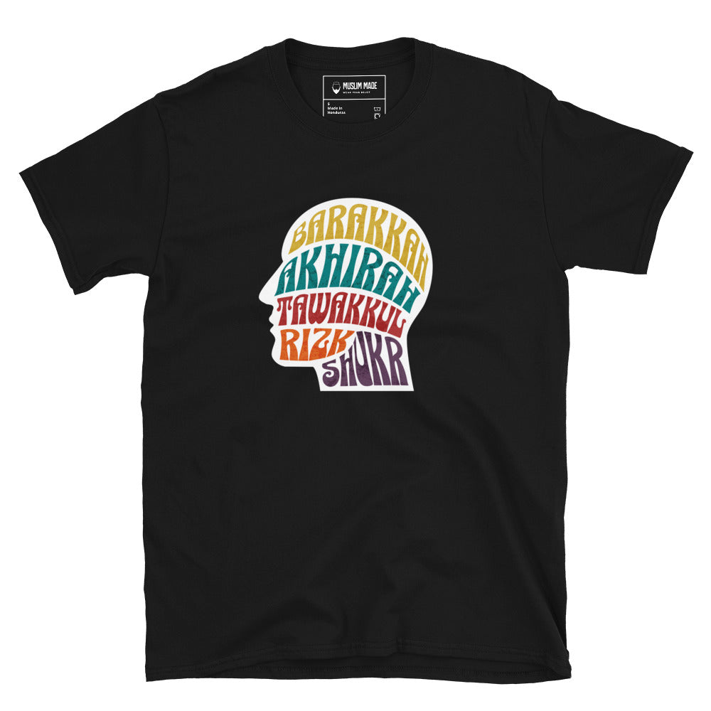 Muslim Mindset Values T-Shirt in black – Islamic apparel from Muslim Made