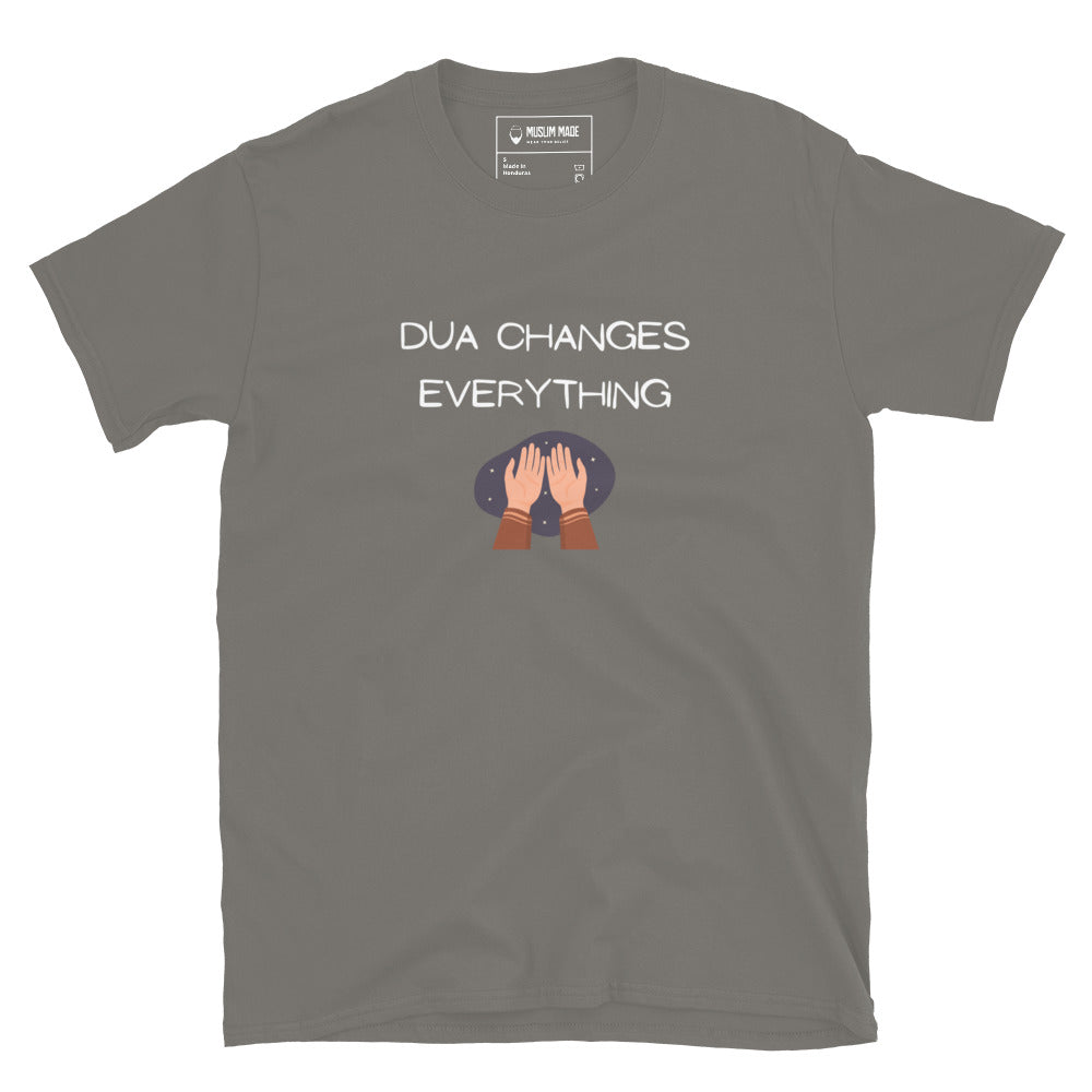 Dua Changes Everything T-Shirt in charcoal – Islamic apparel from Muslim Made