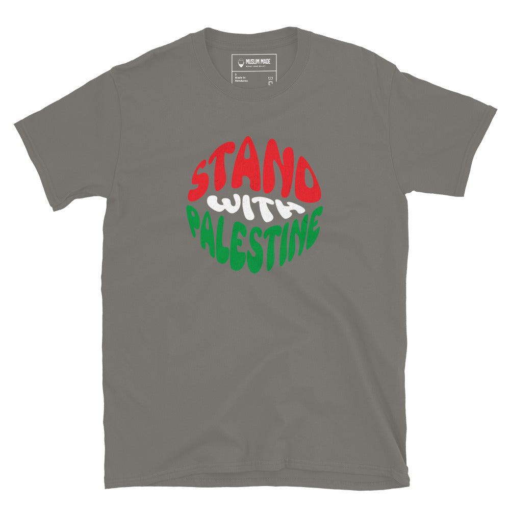 Stand with Palestine T-Shirt in charcoal – Islamic apparel from Muslim Made