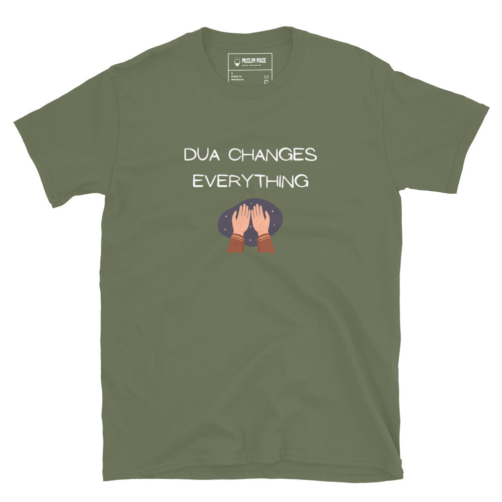 Dua Changes Everything T-Shirt in military green – Islamic apparel from Muslim Made