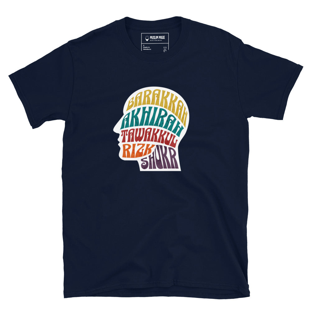 Muslim Mindset Values T-Shirt in navy – Islamic apparel from Muslim Made